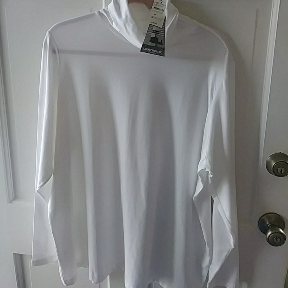 Pure white turtleneck